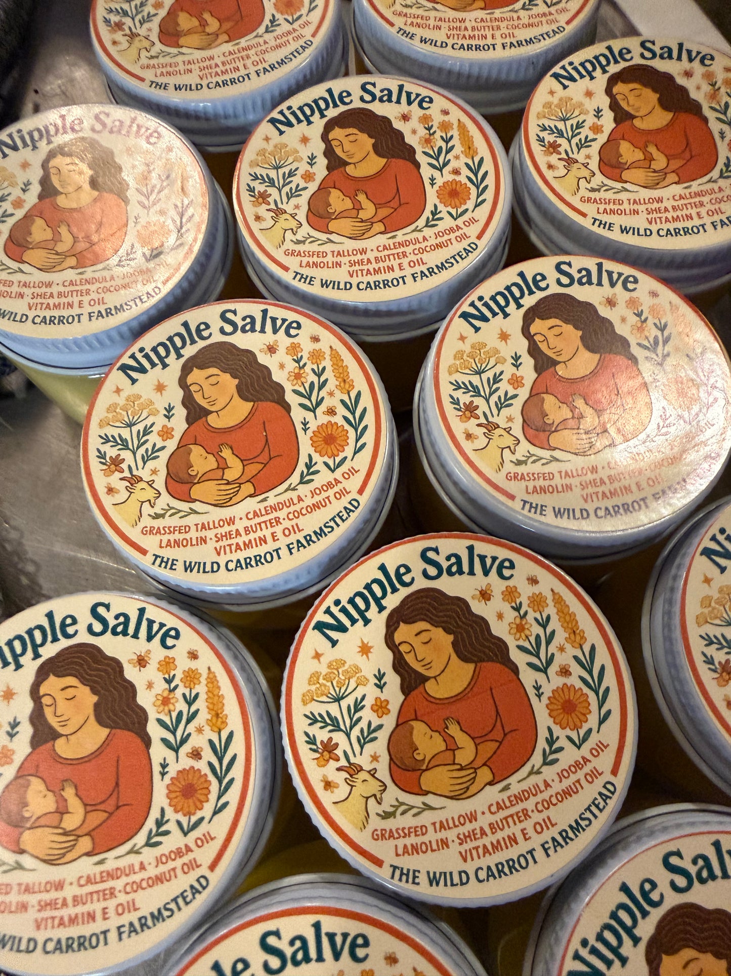 Calendula Infused Tallow Nipple Salve (2oz amber glass jar)