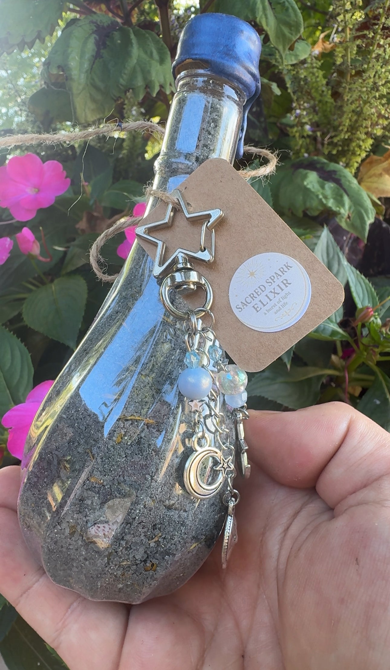 Fall Harvest “Christian Potion” Bath Salts (4oz plastic bottle with removable star carabiner charm)