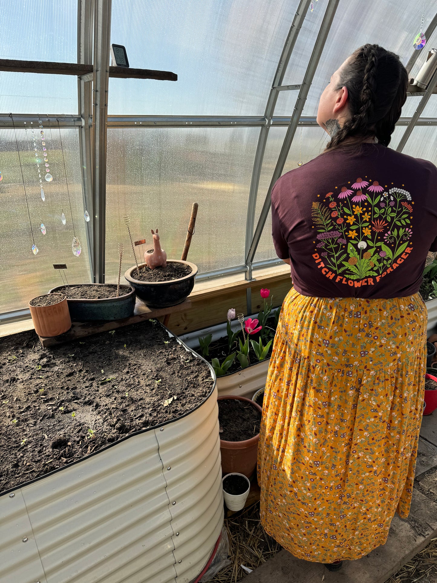 Ditch Flower Forager Shirt (screen printed, custom design)
