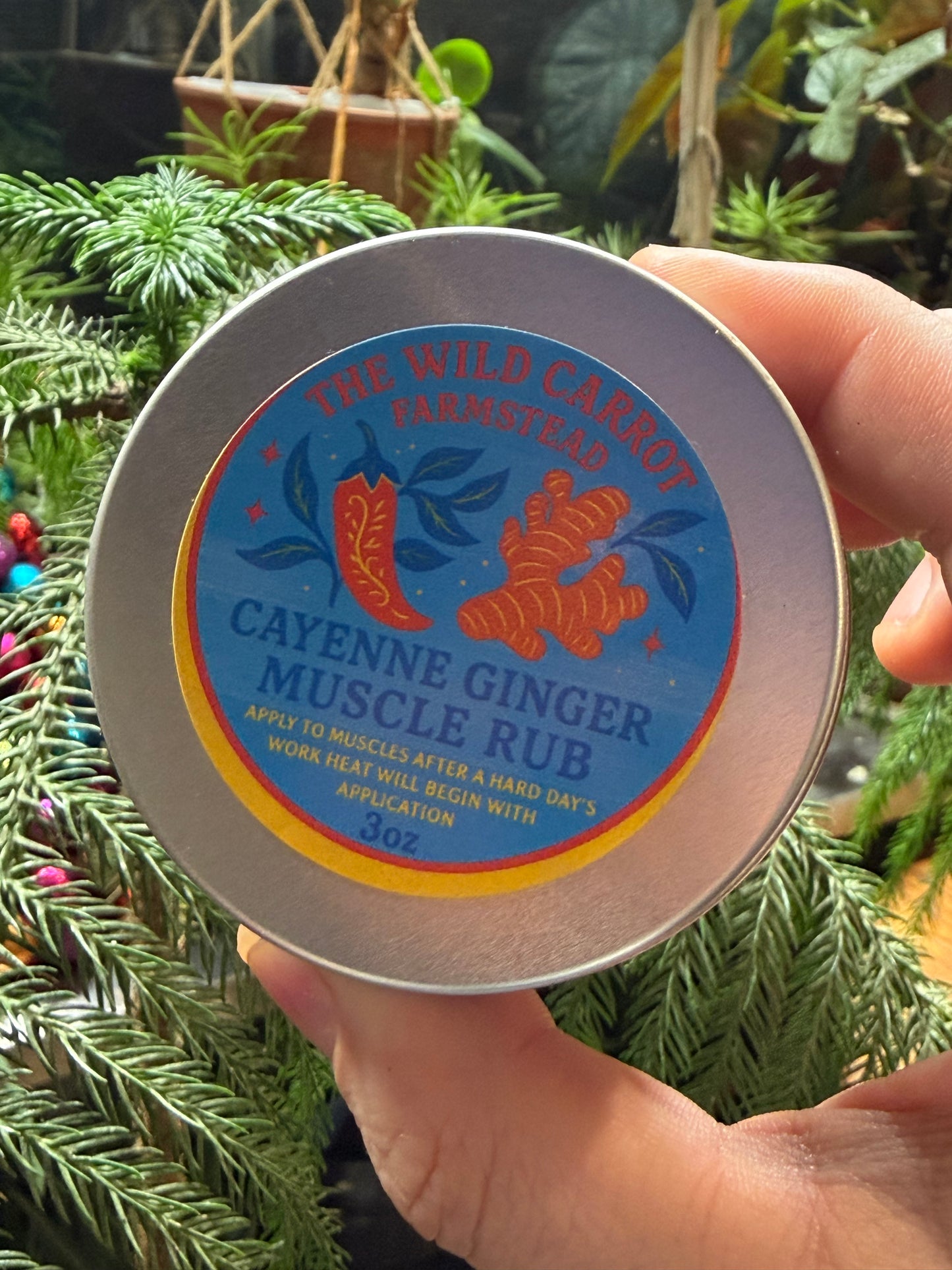 Warming Cayenne and Ginger Muscle Rub (3oz tin)