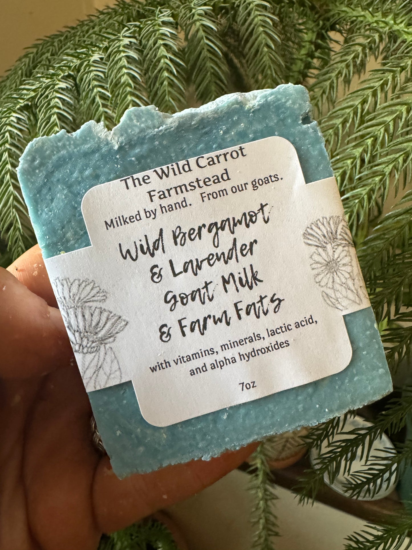 Wild Bergamot & Lavender Goat Milk & Farm Fats Soap (7oz bar)