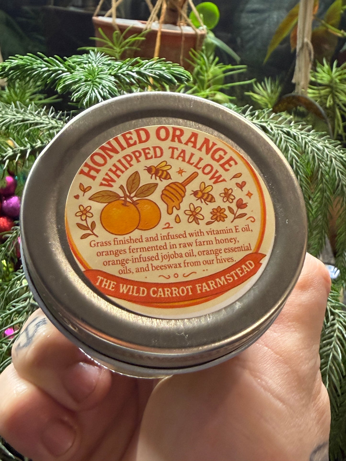 Orange Honey Whipped Tallow (2oz/4oz/8oz glass jars)