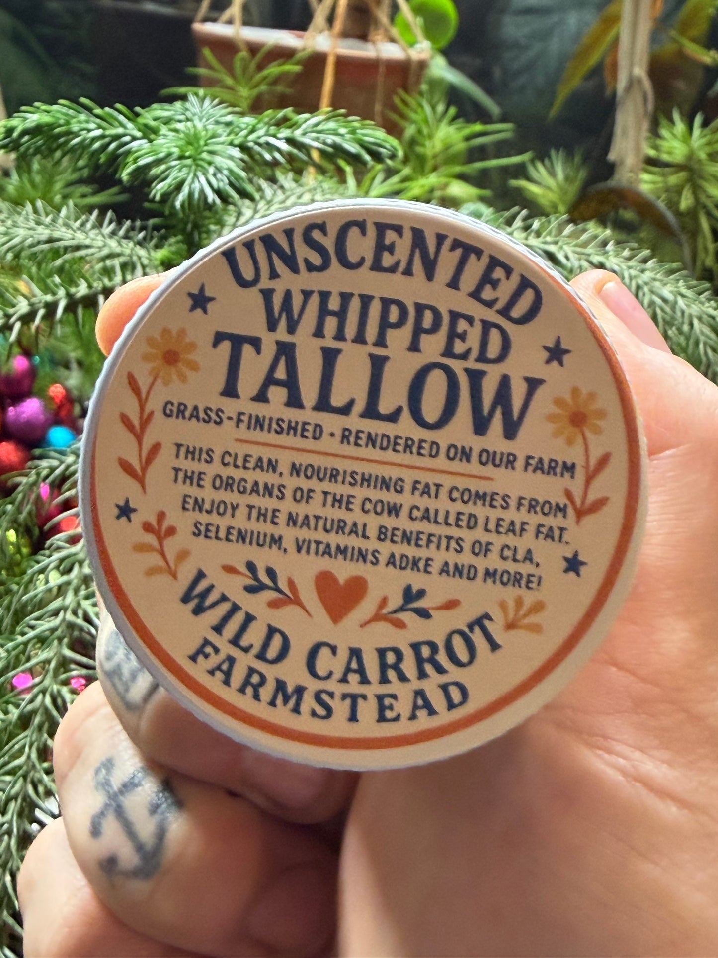 Whipped Tallow (unscented in 2/4/8oz glass jars)