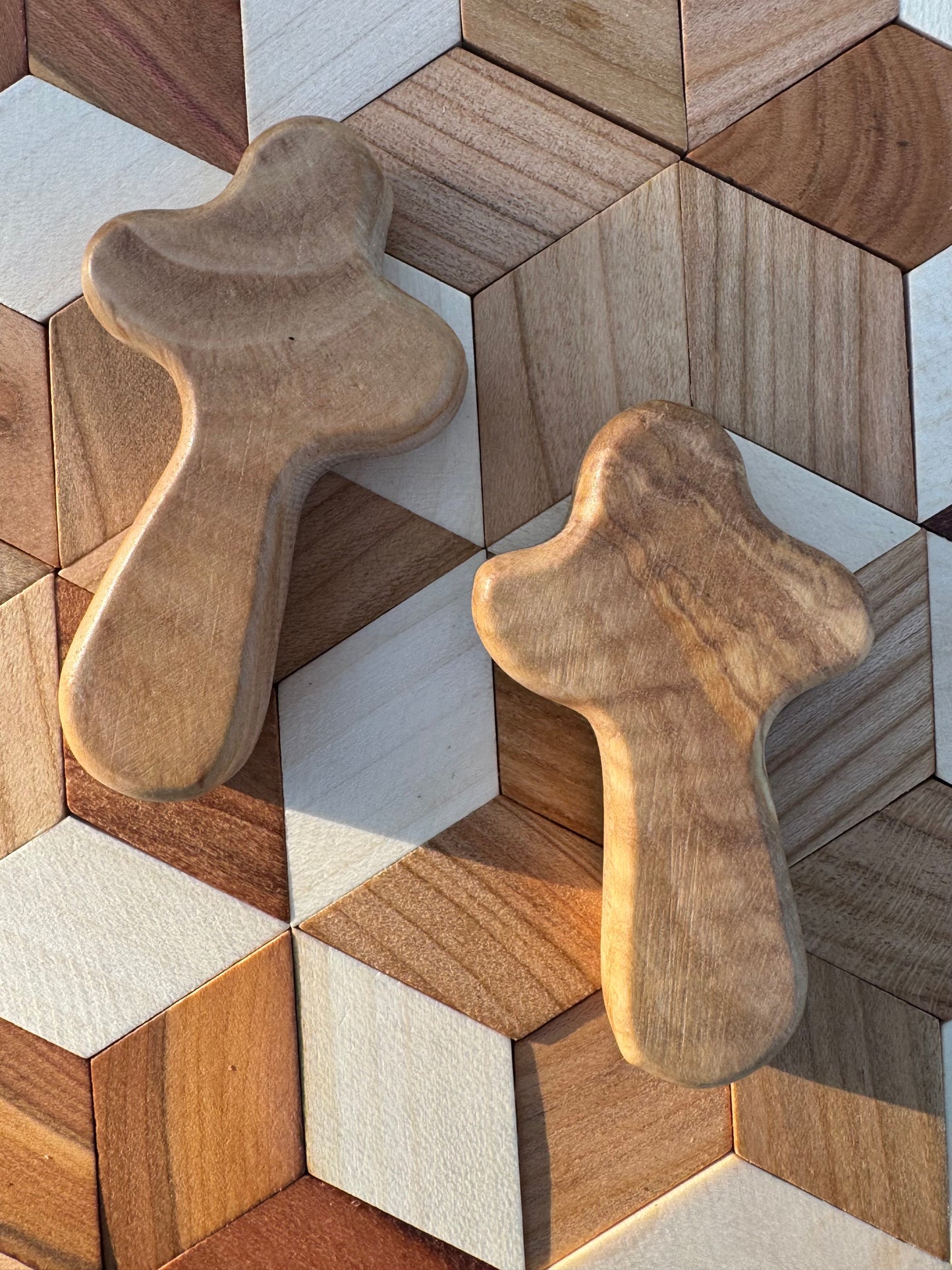 Bethlehem Olive Wood Holding Cross (2.5” real olive wood)