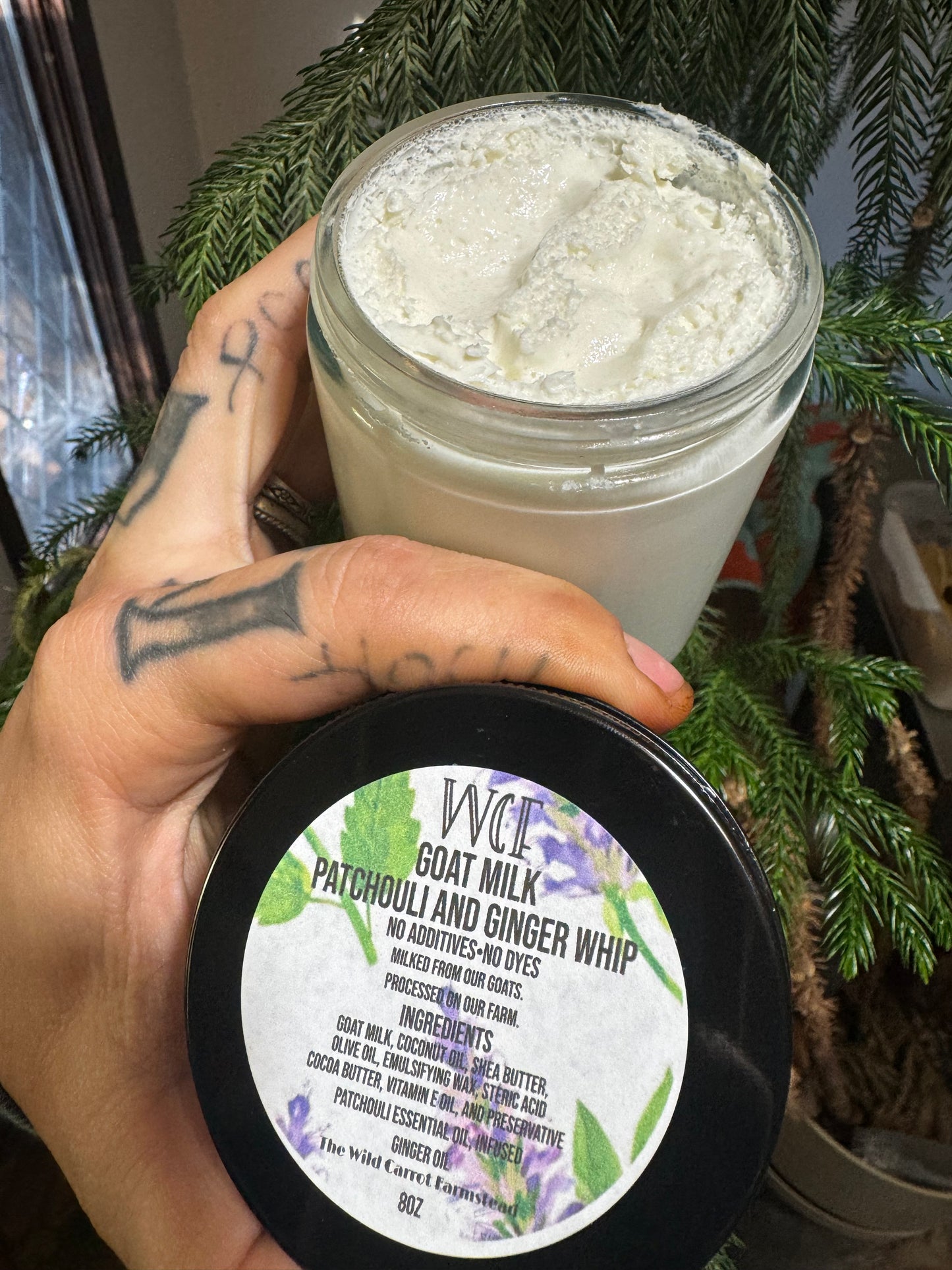Wild Ginger and Patchouli Goat Milk Whip (8oz Glass)