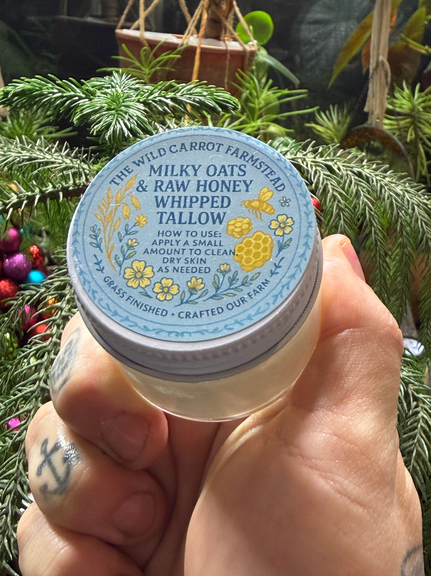 Milky Oats & Raw Honey Infused Whipped Tallow (2, 4, 8oz glass options)