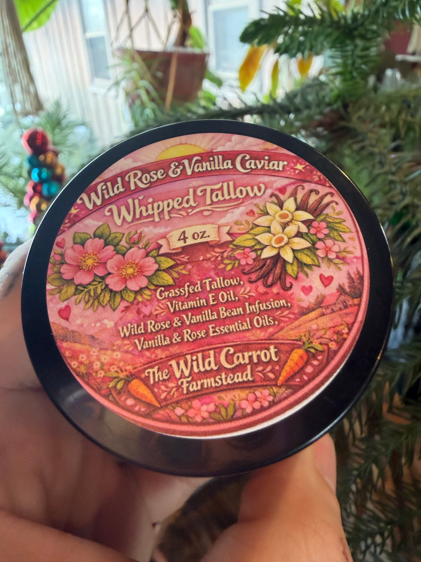 Wild Rose & Vanilla Caviar Whipped Tallow | 4 oz glass jar