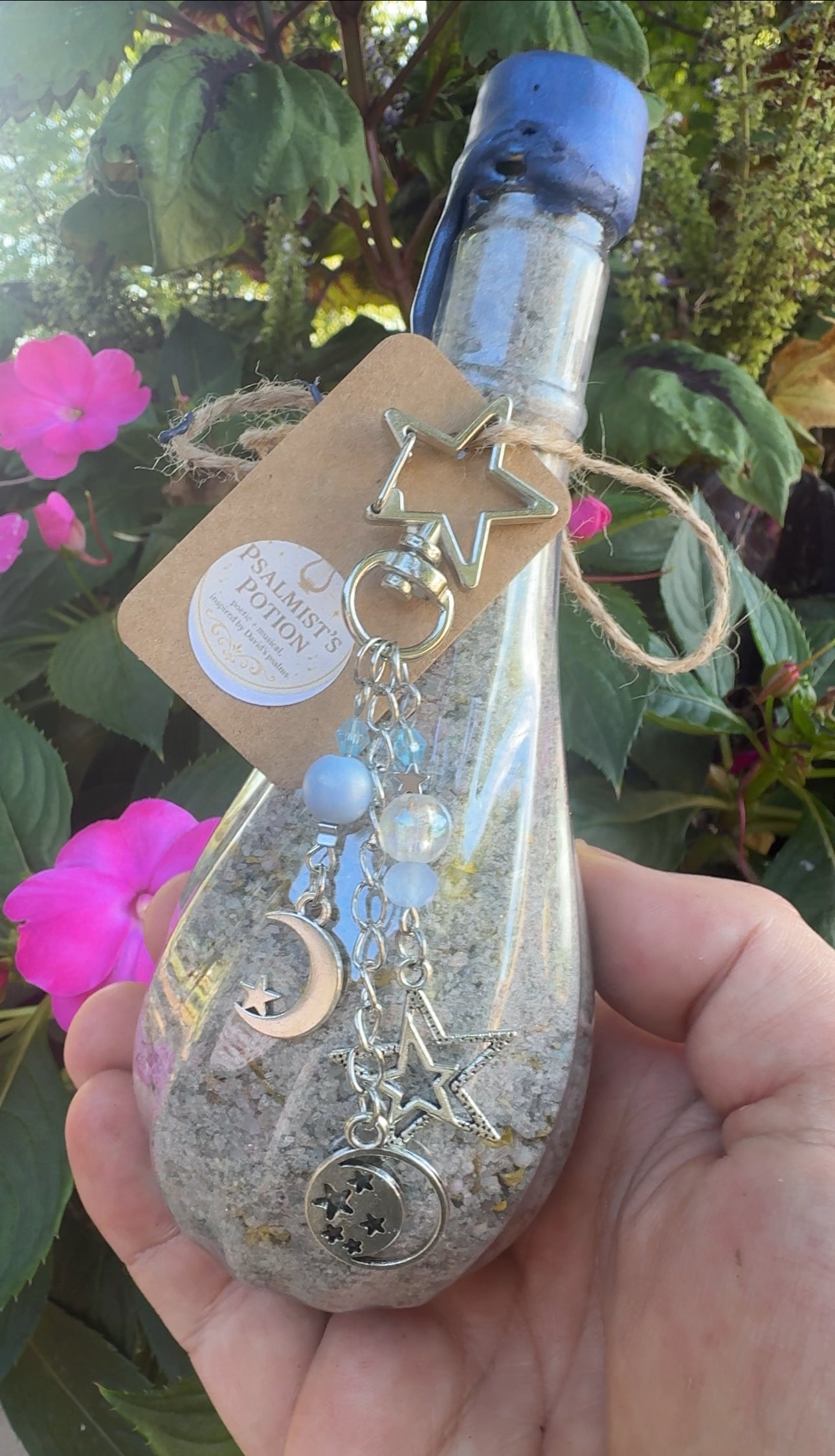 Fall Harvest “Christian Potion” Bath Salts (4oz plastic bottle with removable star carabiner charm)