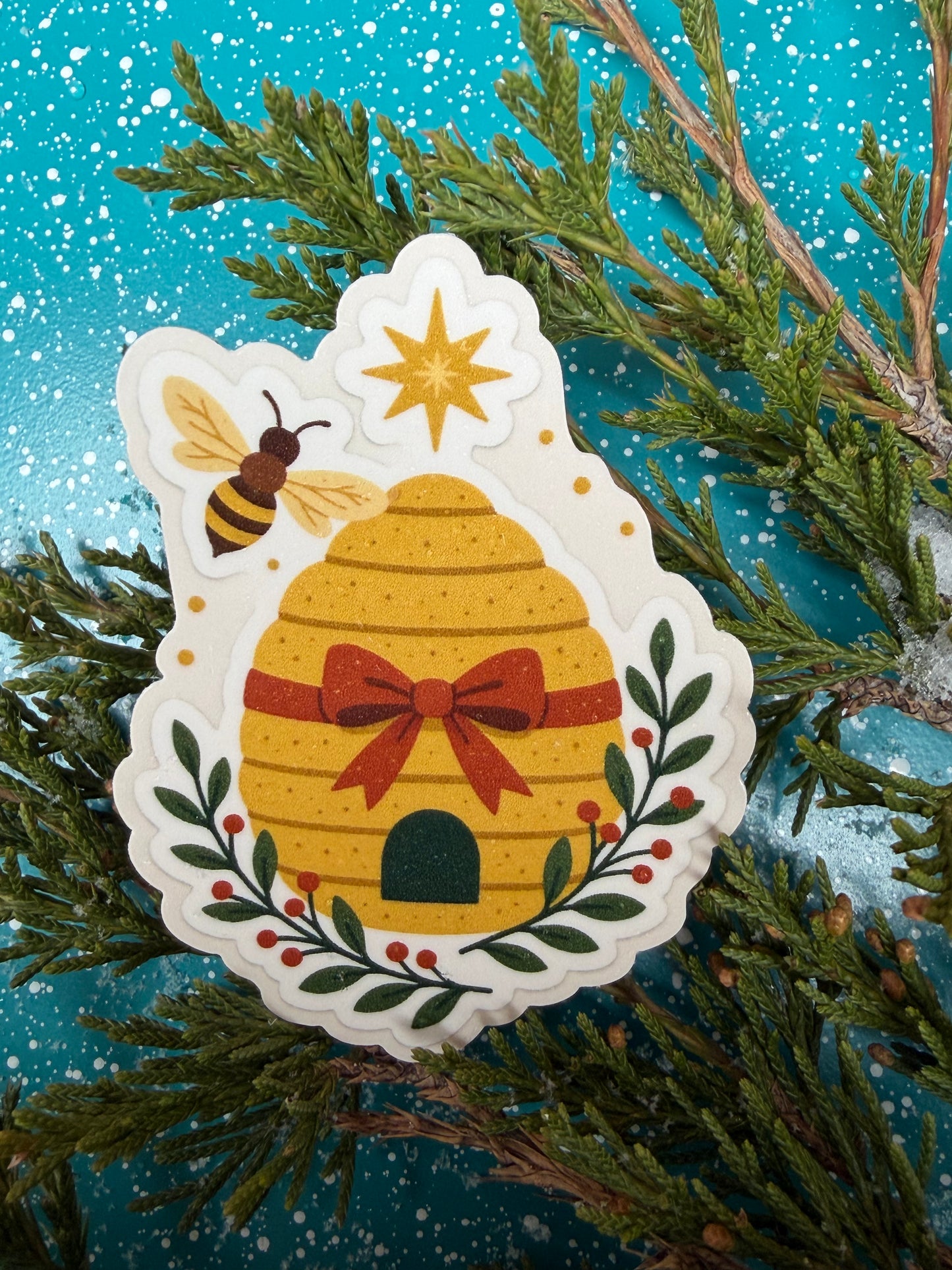 Limited Edition Christmas Beehive Sticker (2.5”)