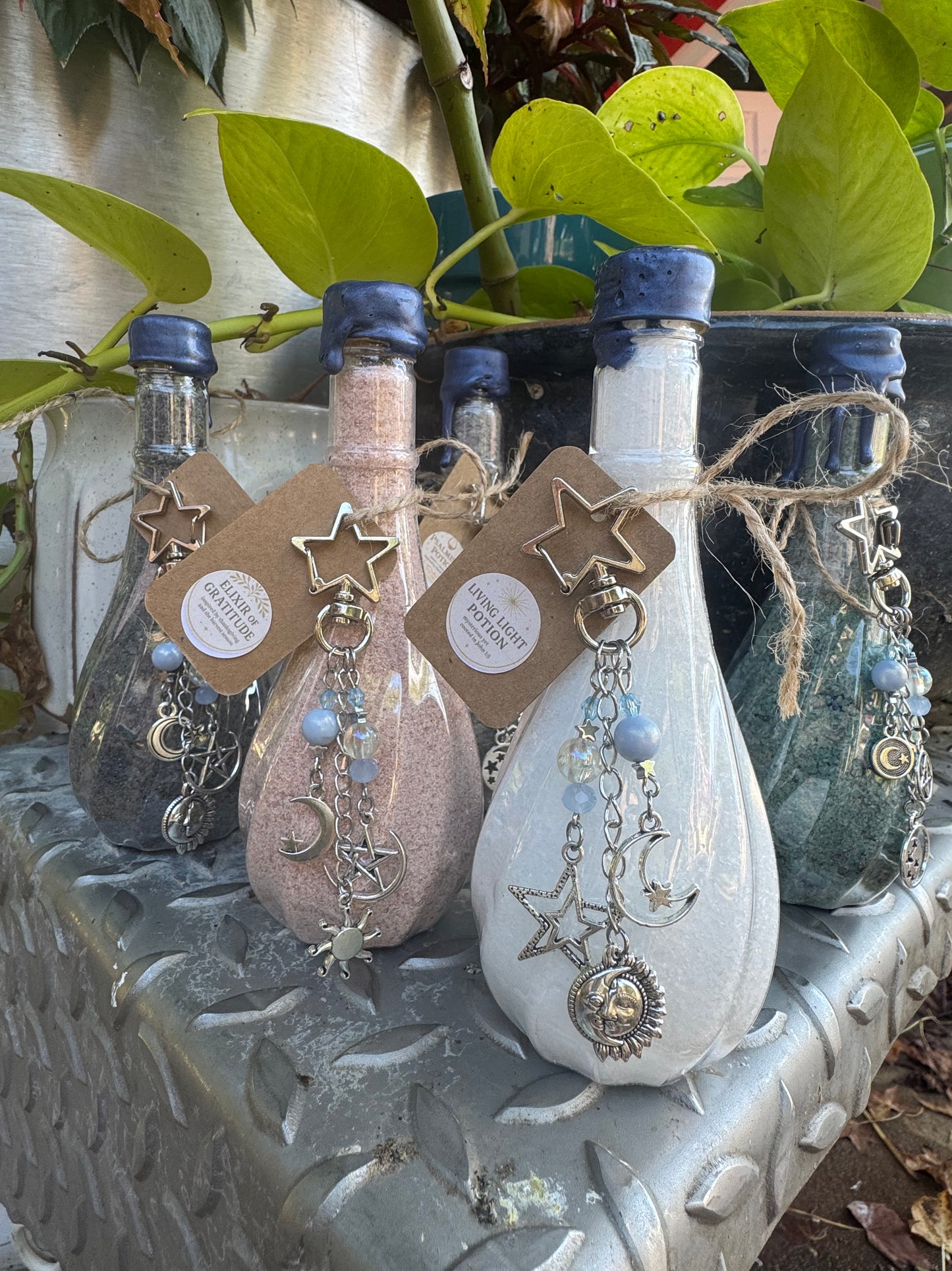Fall Harvest “Christian Potion” Bath Salts (4oz plastic bottle with removable star carabiner charm)