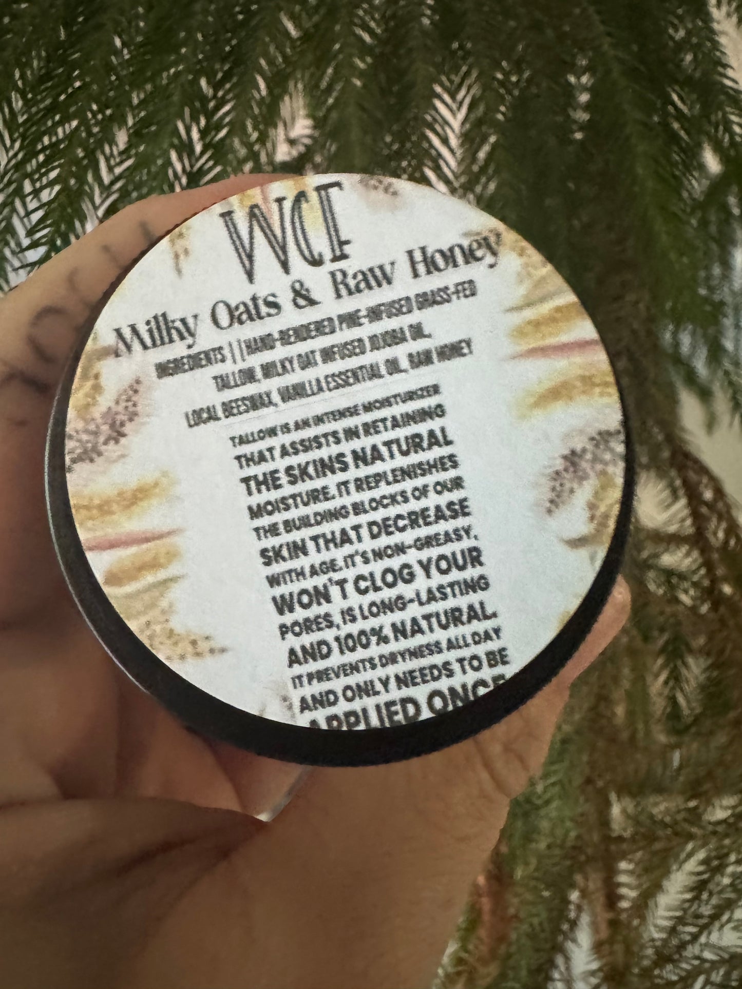 Milky Oats & Raw Honey Infused Whipped Tallow (2, 4, 8oz glass options)