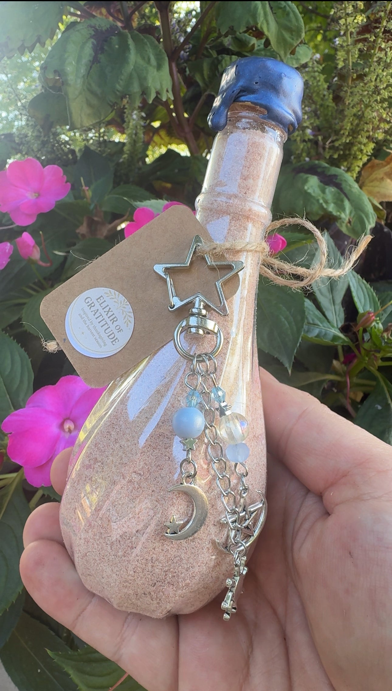 Fall Harvest “Christian Potion” Bath Salts (4oz plastic bottle with removable star carabiner charm)