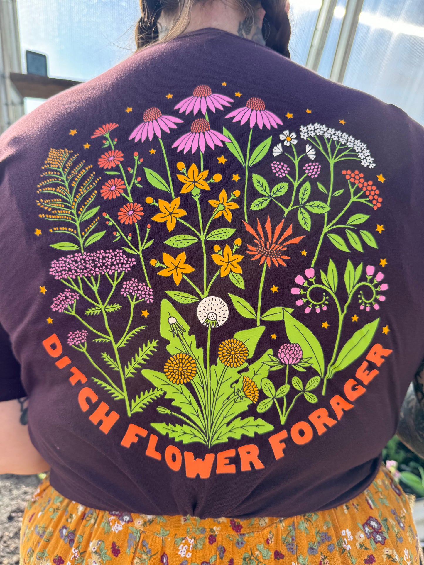 Ditch Flower Forager Shirt (screen printed, custom design)