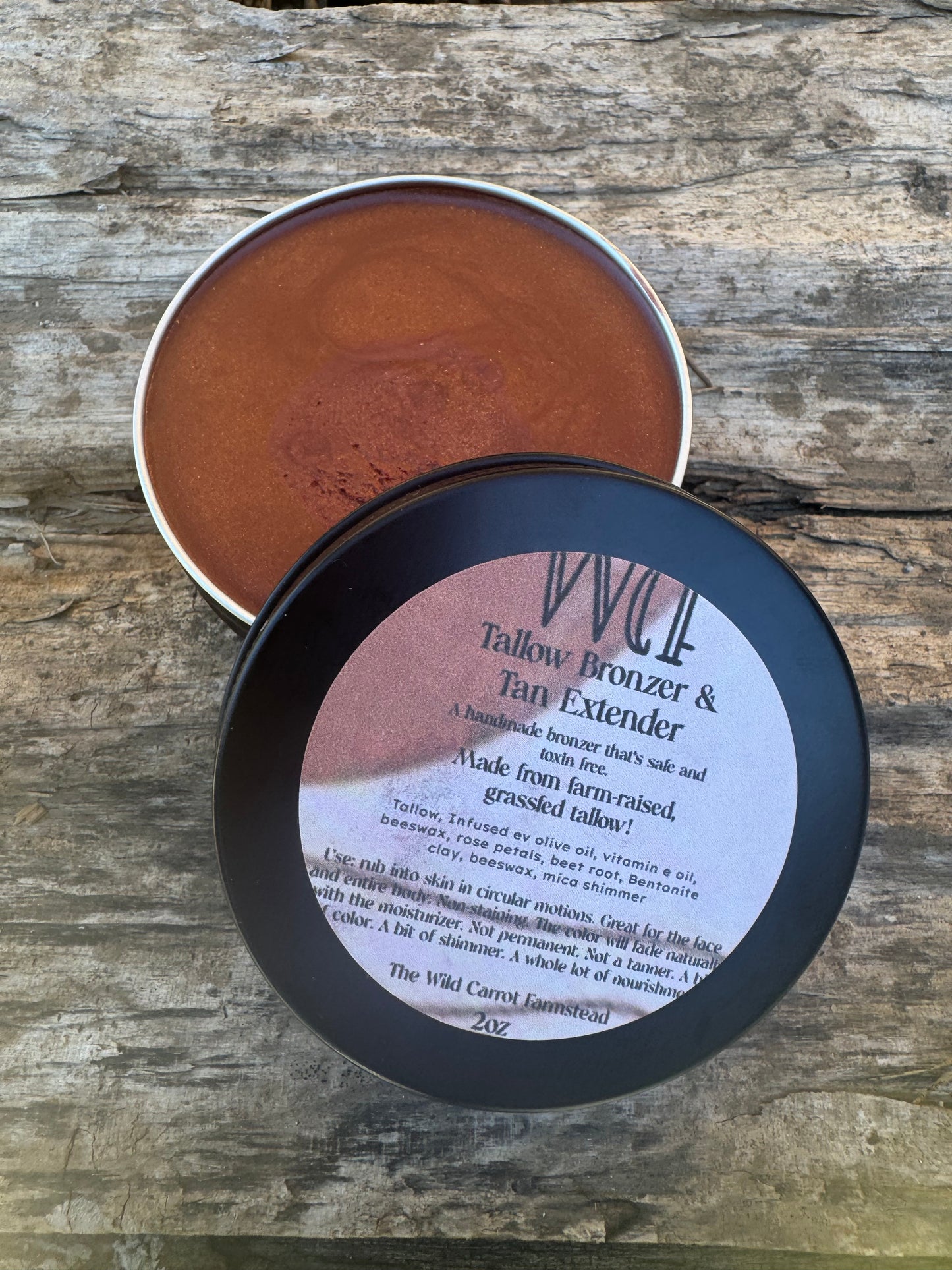 Tallow Bronzer and Tan Extender (2oz Metal Tin)