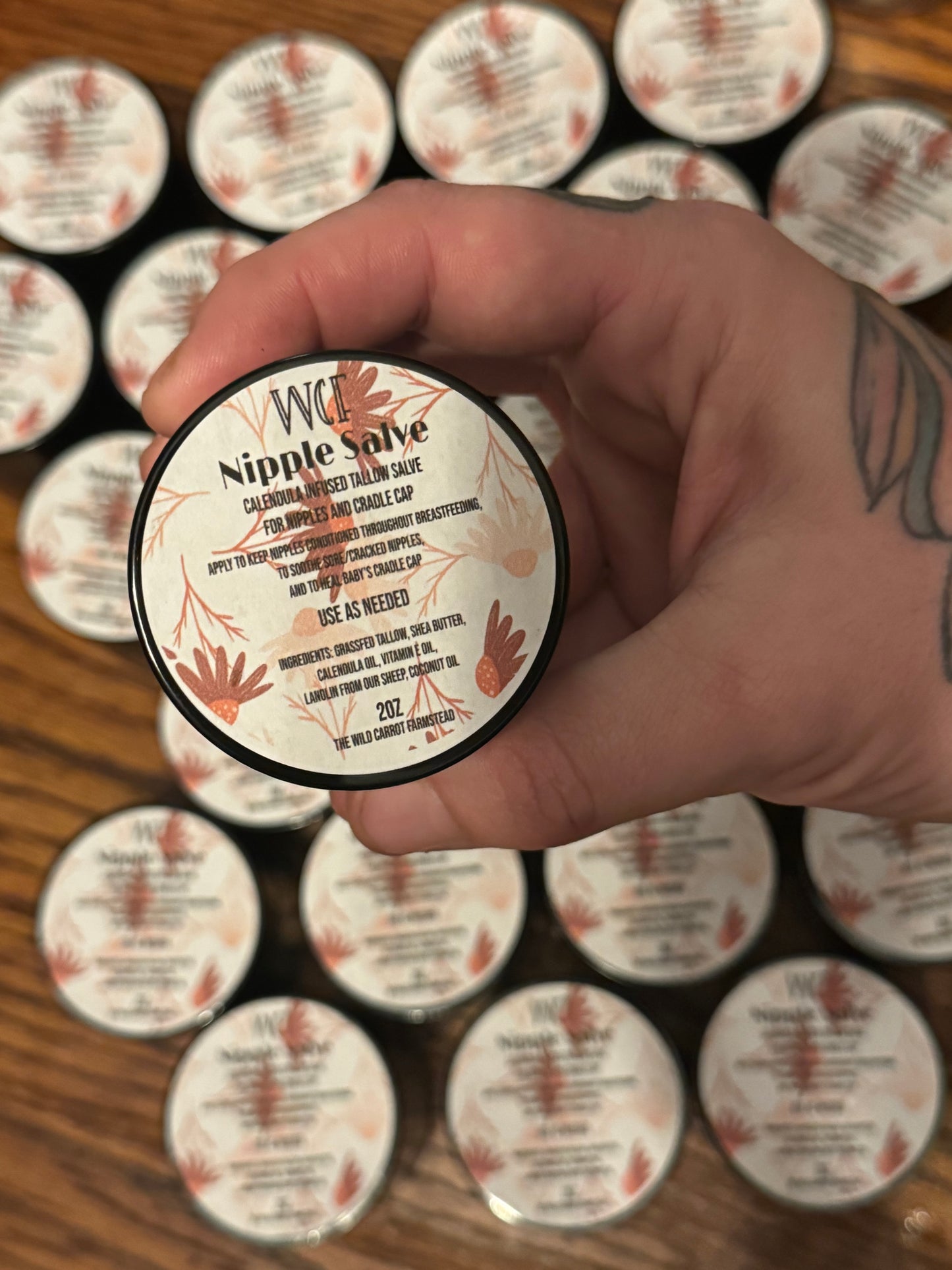 Calendula Infused Tallow Nipple Salve (2oz amber glass jar)