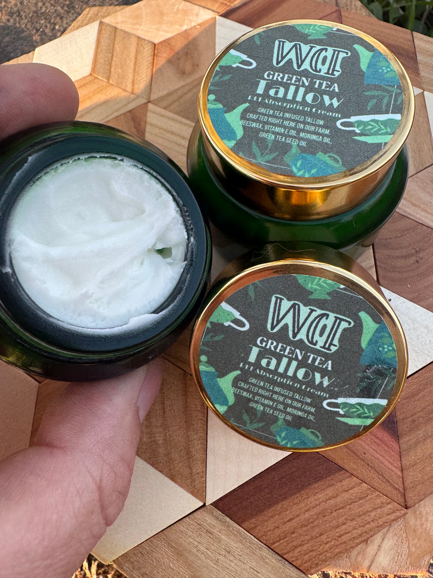 Green Tea Tallow RLT Absorption Crème (.5/1/2oz options in Green Glass Jar)
