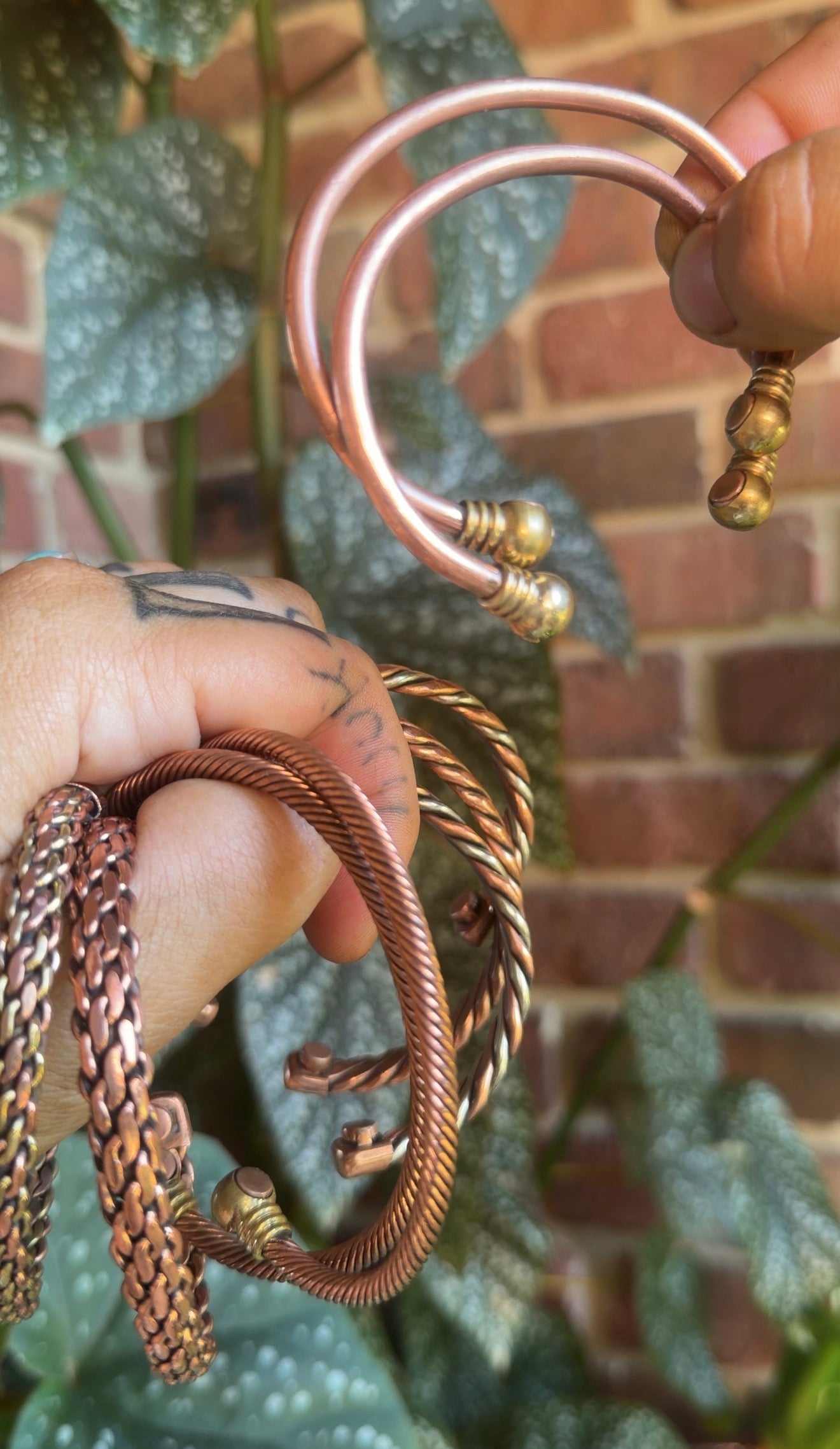 Adjustable Magnetic Copper Wrist Bangles (Stack of 3 in a Set)