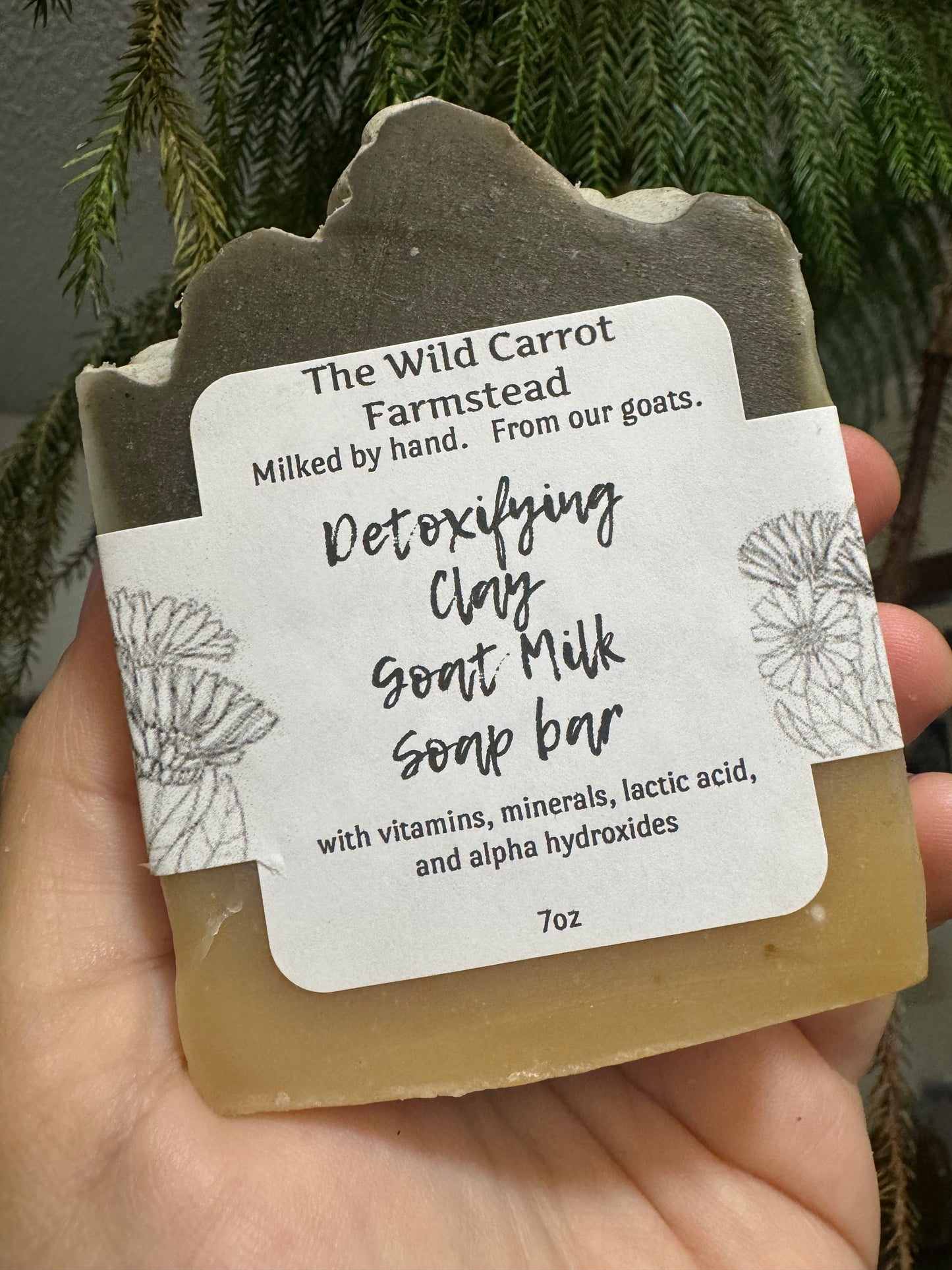 Detoxifying Clay Goat Milk Soap Bar (large 7oz bar)