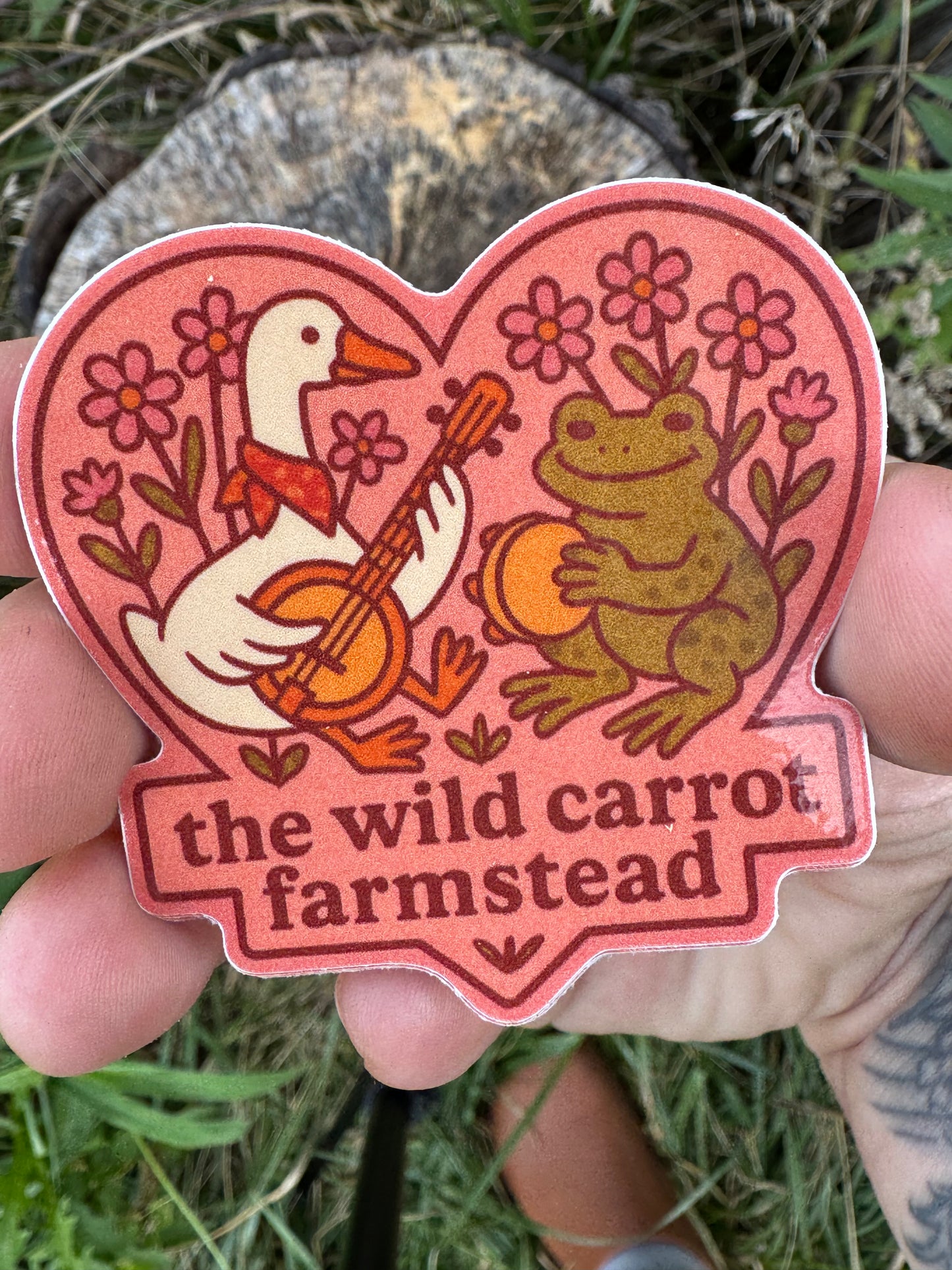 Goose & Frog Sticker (2.5”)