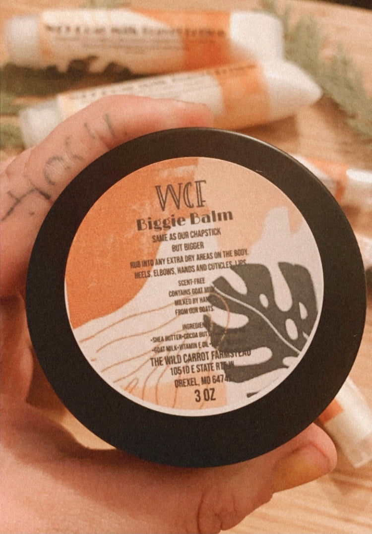 Goat Milk Biggie Body Balm w/flavor choices! (2oz tin)