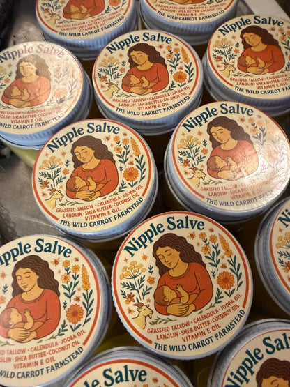 Calendula Infused Tallow Nipple Salve (2oz amber glass jar)
