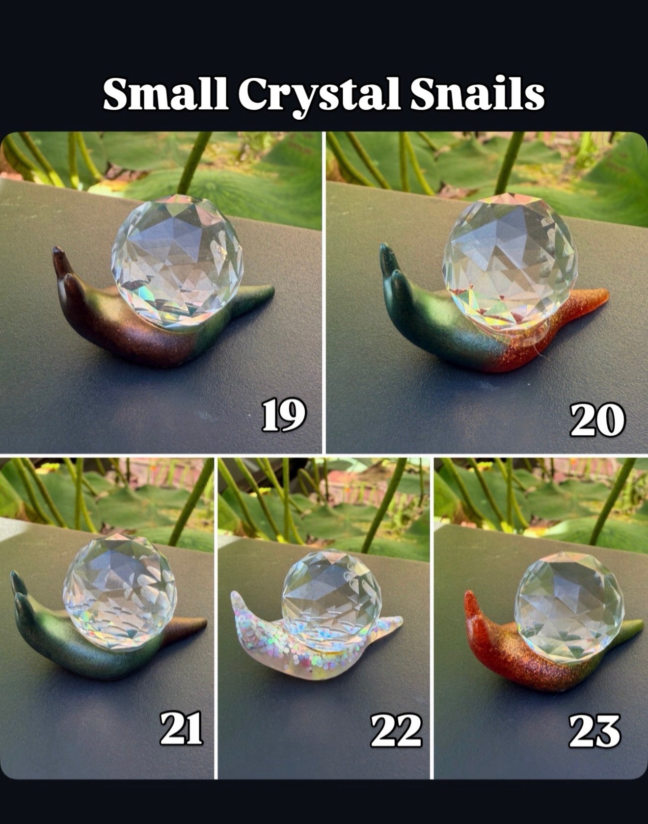 Hand-Cast Resin Snail with Interchangeable Stone Shell (2 sizes to choose from)