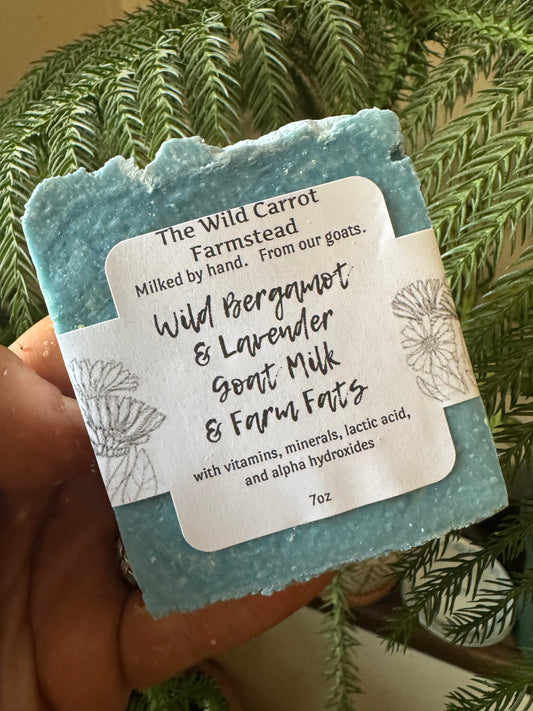 Wild Bergamot & Lavender Goat Milk & Farm Fats Soap (7oz bar)
