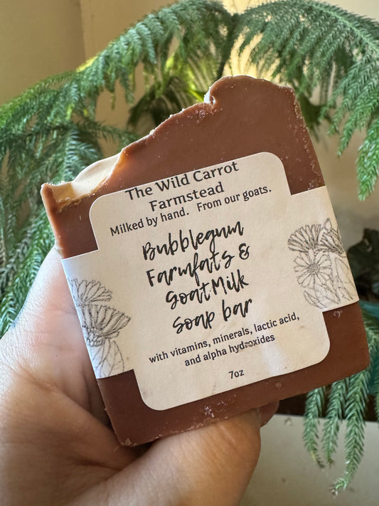 Bubblegum Farm Fats & Goat Milk Soap (7oz bar)