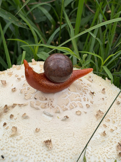 Hand-Cast Resin Snail with Interchangeable Stone Shell (2 sizes to choose from)