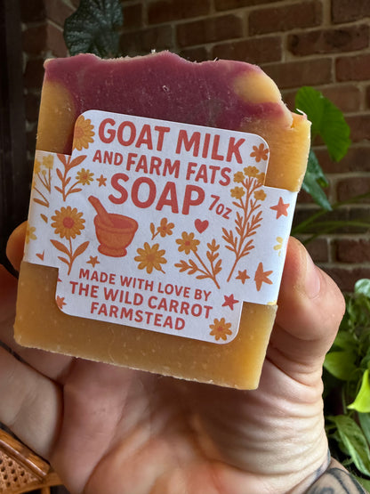 Lavender Lemon Goat Milk & Farm Fats Soap (7oz Bar)