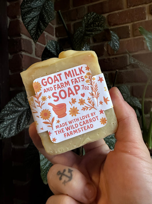 Orange Ginger Goatmilk & Farm Fats Soap (7oz bar)