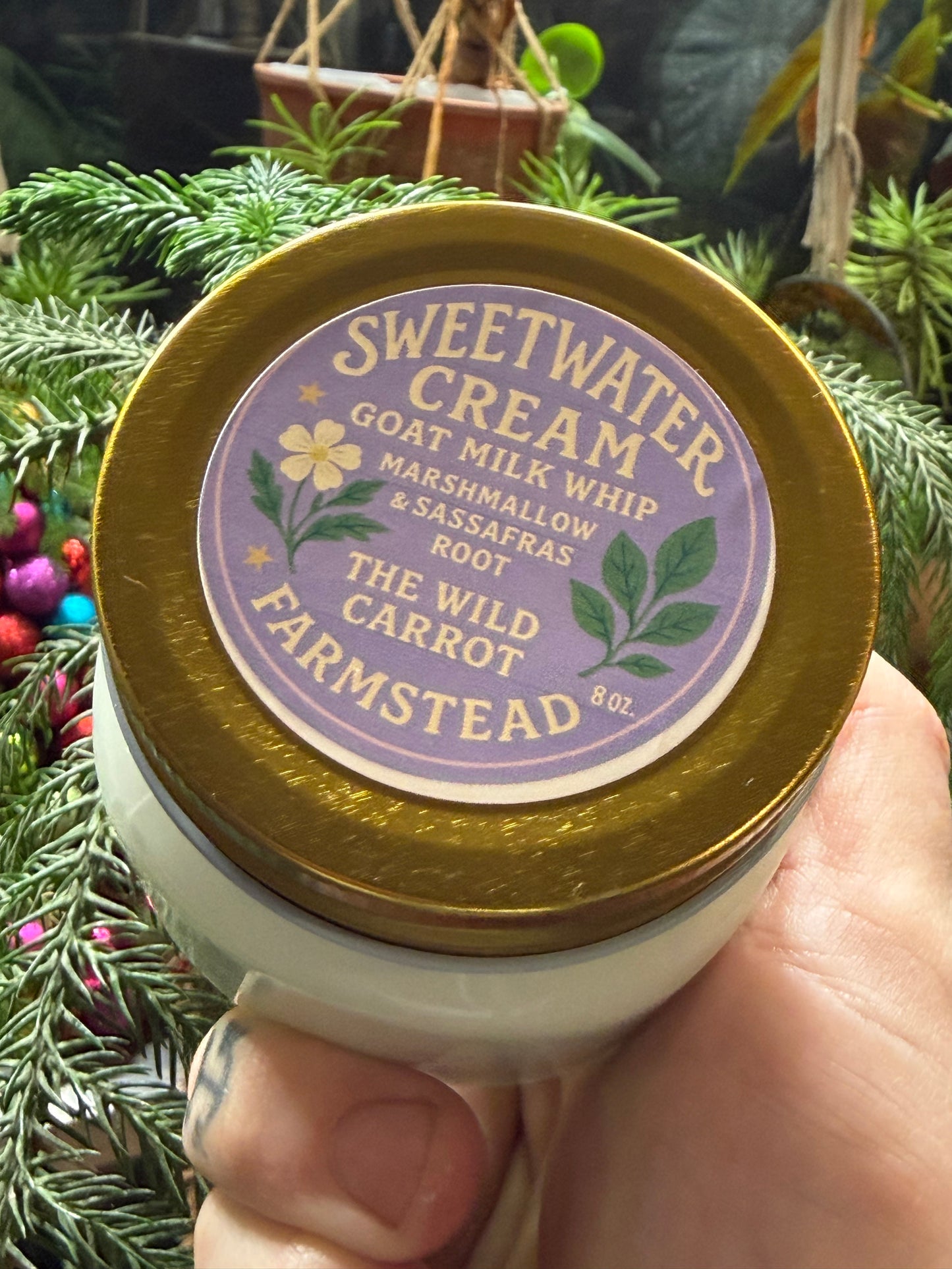 Sweetwater Cream Goat Milk Whip (Sassafras & Marshmallow Root 8oz glass jar)