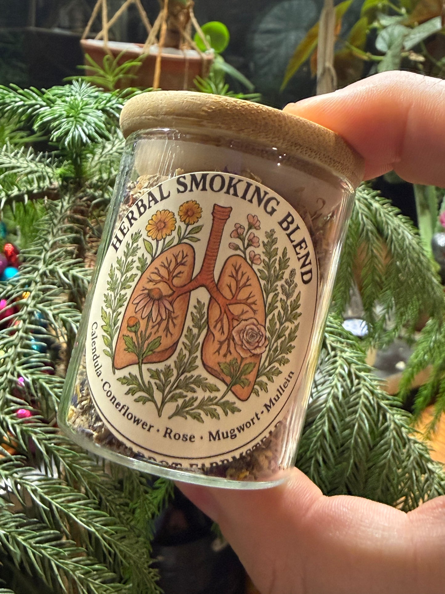 Herbal Smoking Blend SOLO (2oz glass container with wood lid)