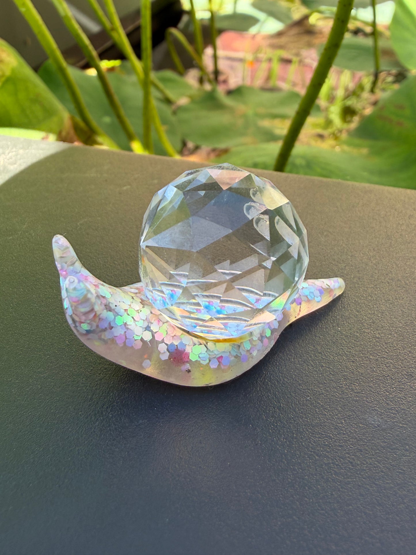 Hand-Cast Resin Snail with Interchangeable Stone Shell (2 sizes to choose from)