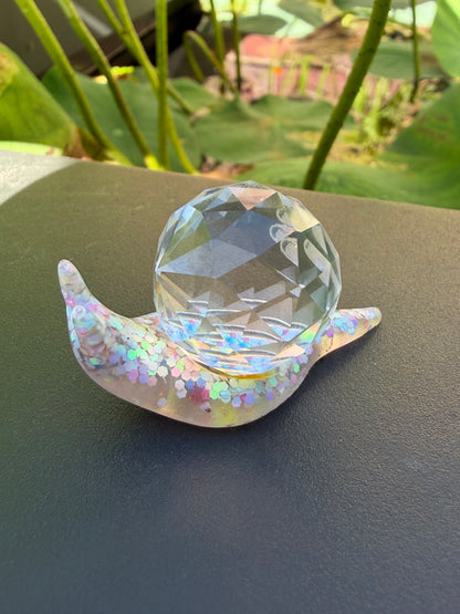 Hand-Cast Resin Snail with Interchangeable Stone Shell (2 sizes to choose from)