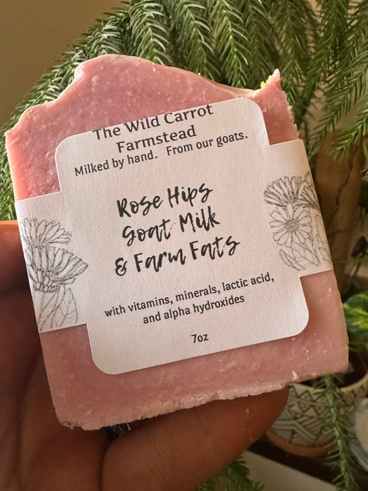 Rose Hips Goat Milk & Farm Fats Soap (7oz Bar)