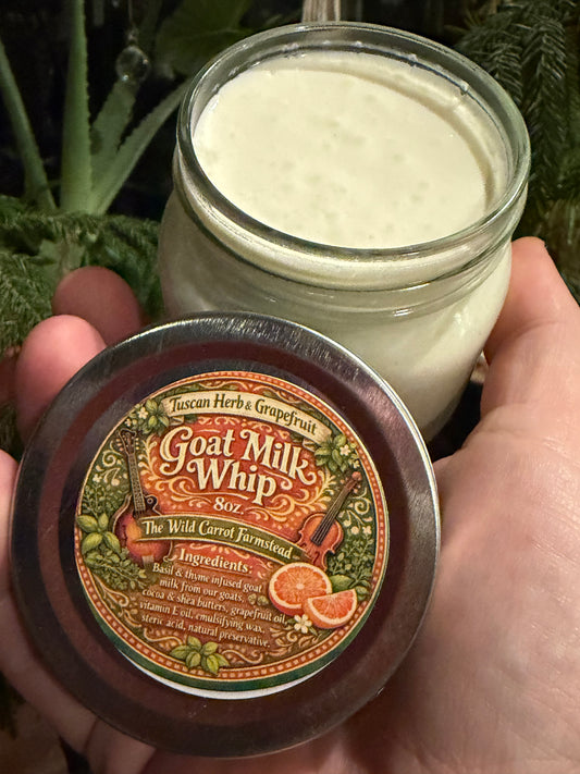Tuscan Herb and Grapefruit Goat Milk Whip (8oz glass jar)