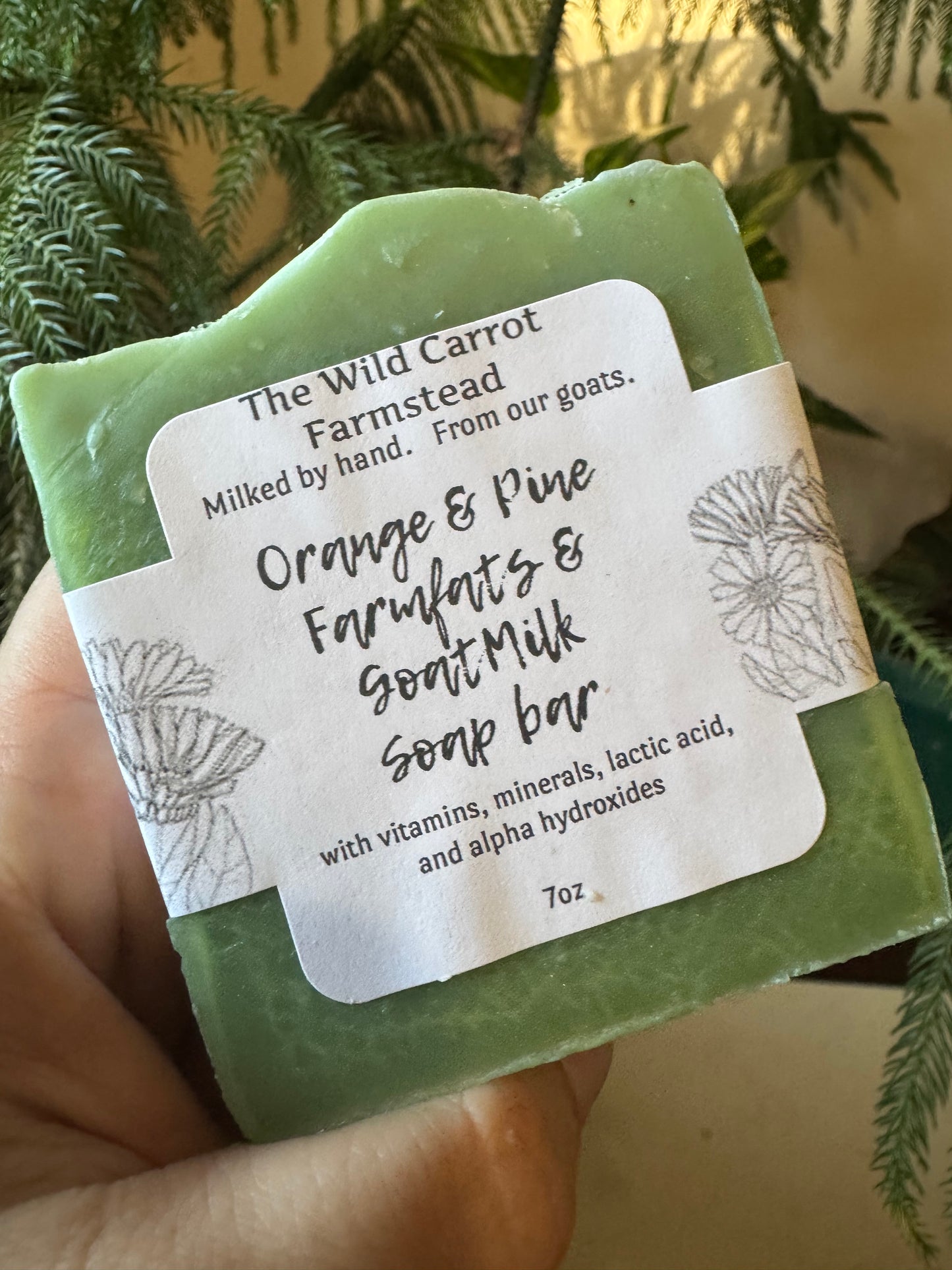 Orange & Pine Farm Fats & Goat Milk Soap Bar (7oz)