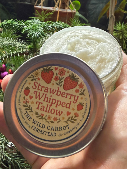Strawberry Whipped Tallow (2/4/8oz glass jars)