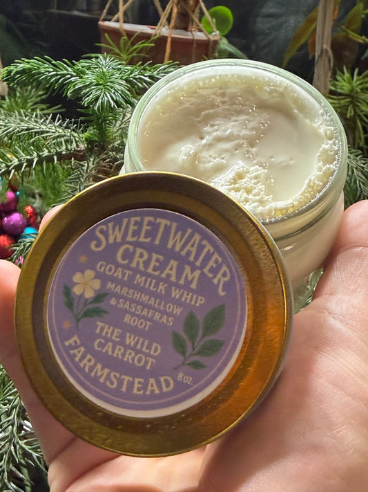 Sweetwater Cream Goat Milk Whip (Sassafras & Marshmallow Root 8oz glass jar)