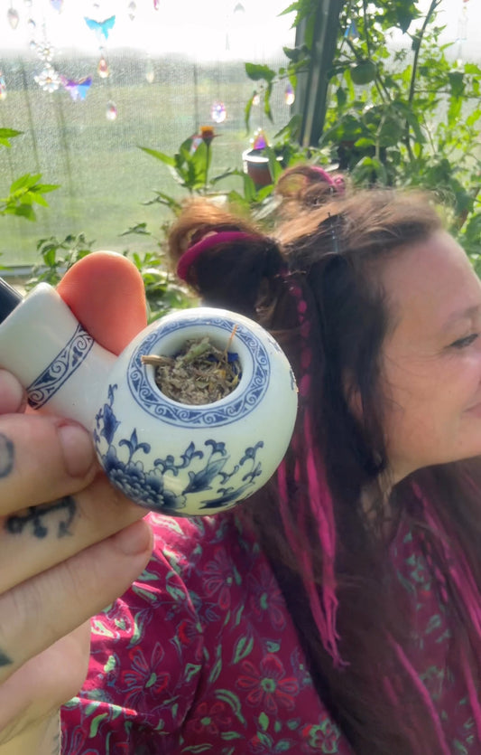Floral Ceramic Smoking Pipe
