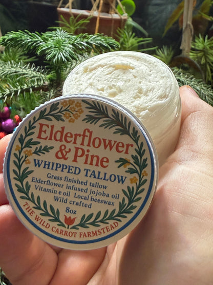 Elderflower and Pine Whipped Tallow (glass jar)