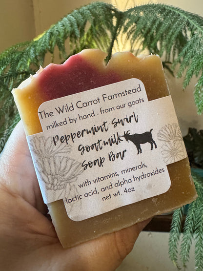 Peppermint Swirl Farm Fats & Goat Milk Soap (7oz bar)