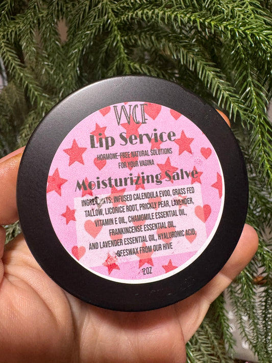 Lip Service Moisturizing Vaginal & Vulvar Balm (2oz tin. Discontinued cardboard tube)