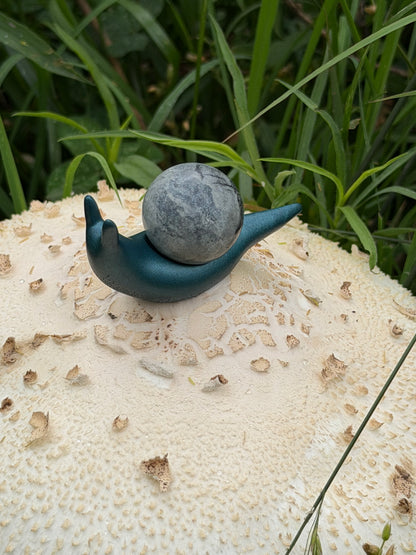 Hand-Cast Resin Snail with Interchangeable Stone Shell (2 sizes to choose from)
