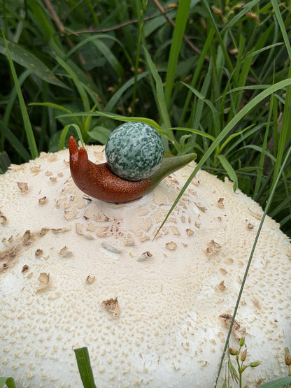 Hand-Cast Resin Snail with Interchangeable Stone Shell (2 sizes to choose from)