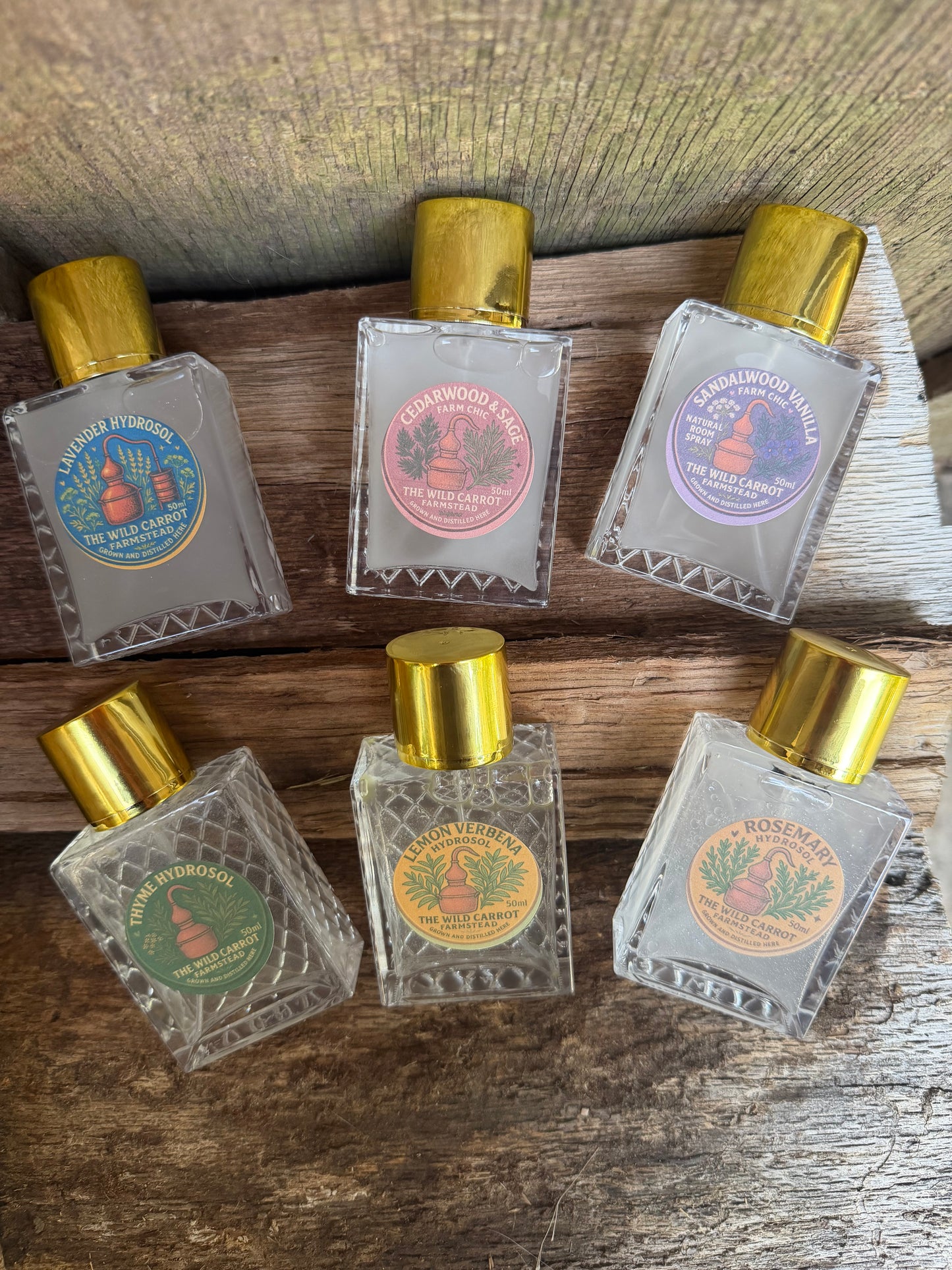 Farm Distilled Hydrosols & Farm Chic Room Sprays (50ml glass spray bottle)