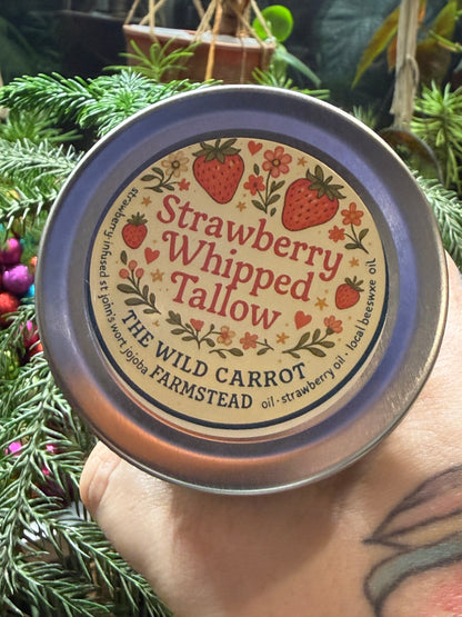 Strawberry Whipped Tallow (2/4/8oz glass jars)