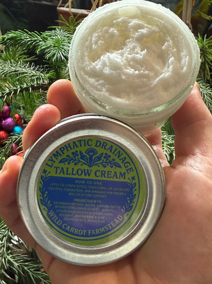 Drain & Flush Lymphatic Tallow Cream (4oz/8oz glass)