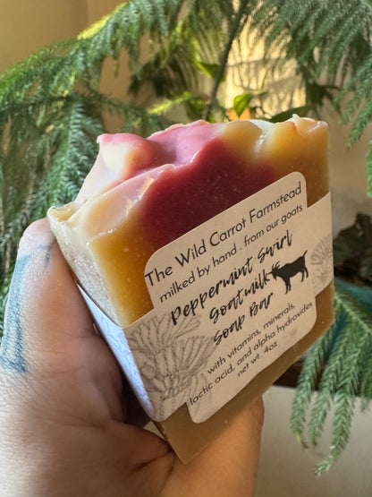 Peppermint Swirl Farm Fats & Goat Milk Soap (7oz bar)